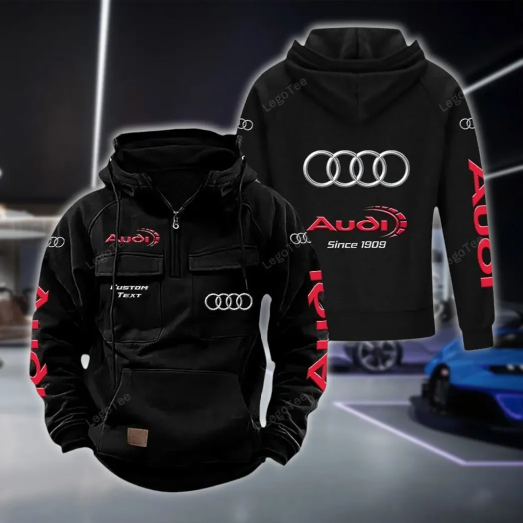 Prestige Car Tactical Quarter Zip Hoodie, Exclusive Logo Hoodie For Car Enthusiasts CAR960 - Black