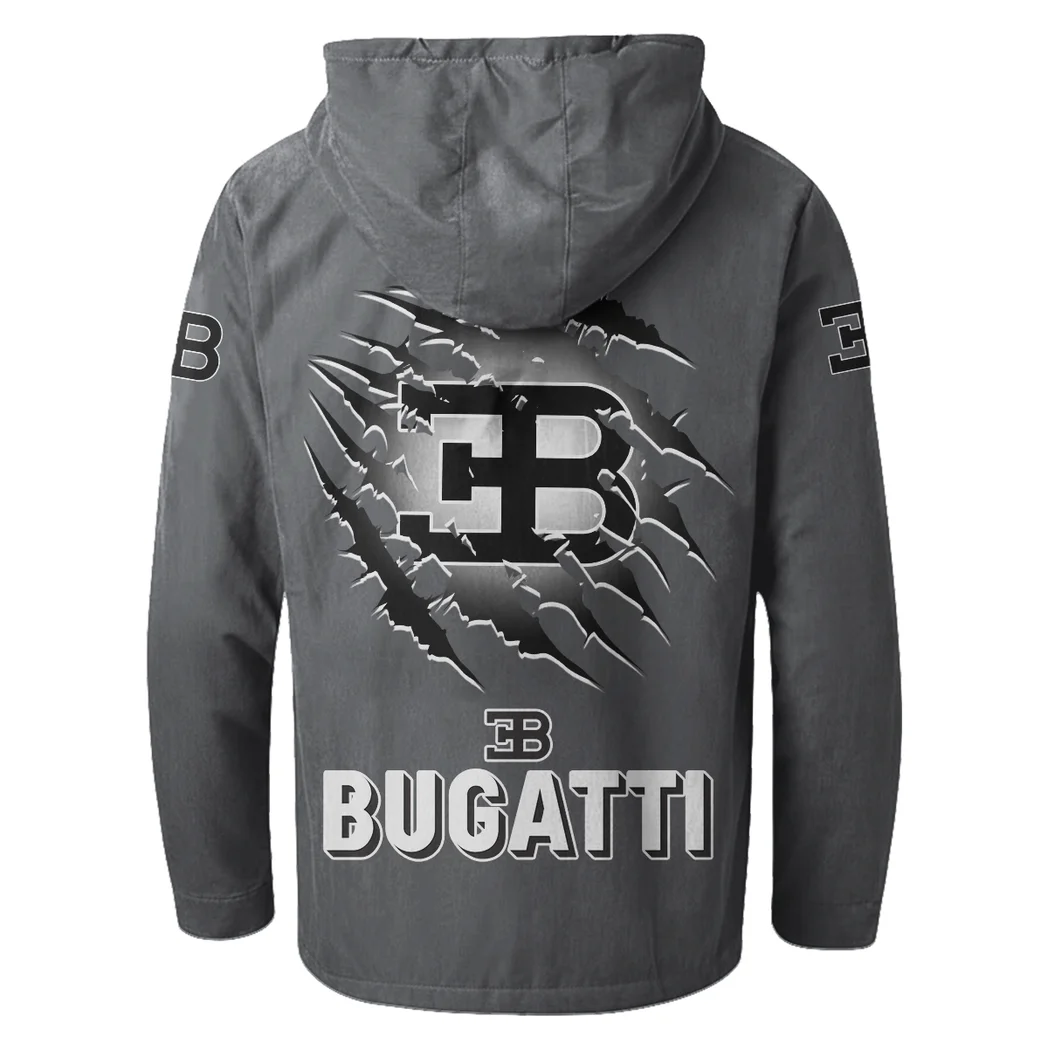 Prestige Coupe Flannel Hoodie, Gearhead Style Hoodie HVN1327BU - Gray - Image 4