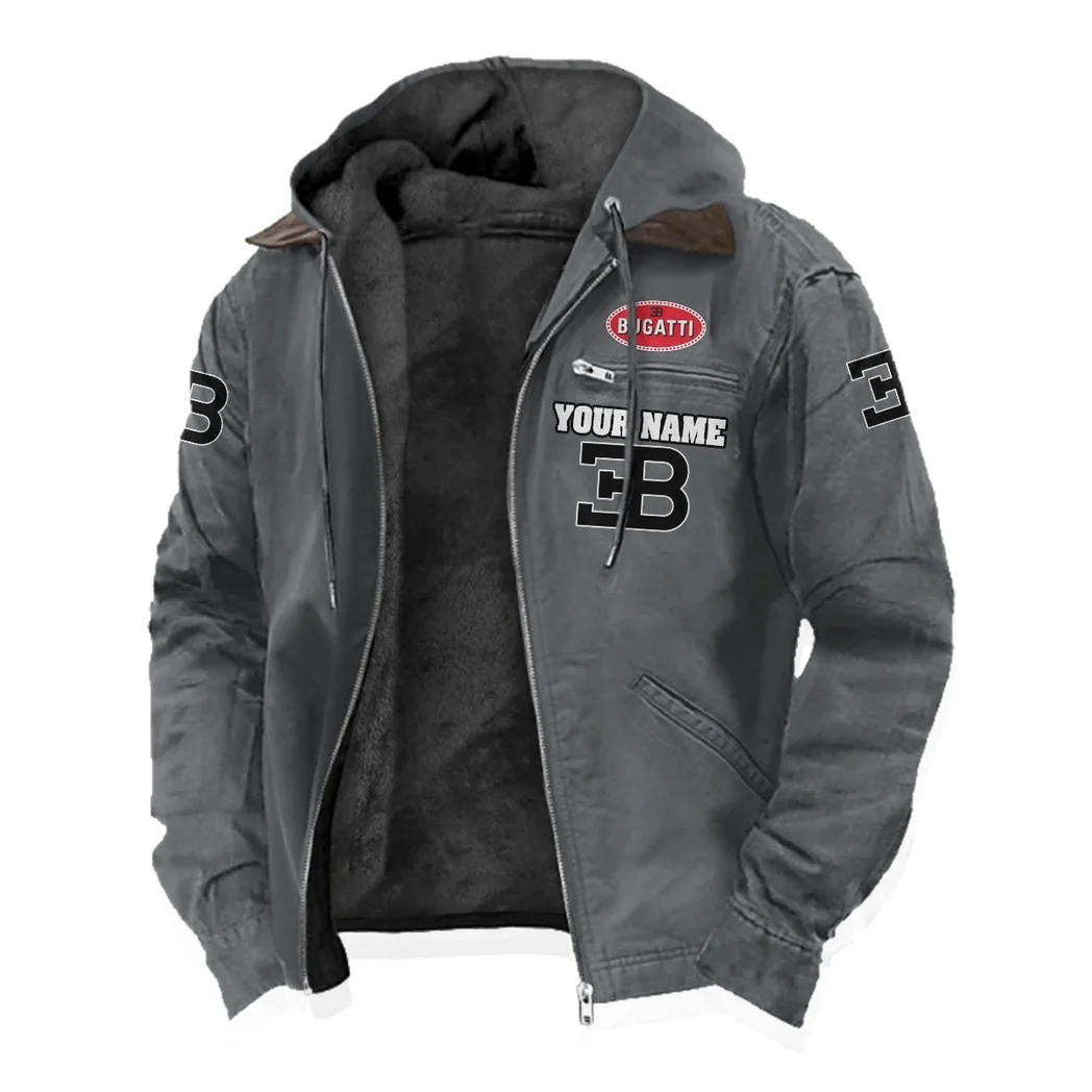 Prestige Coupe Flannel Hoodie, Gearhead Style Hoodie HVN1327BU - Gray - Image 3