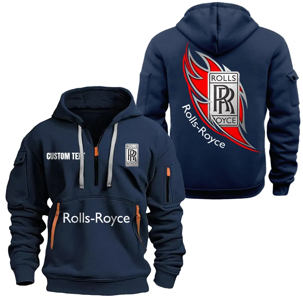 Prestige Motion Hoodie Half Zipper, Streetwear Fan Hoodie CAR170 - Navy - Image 2