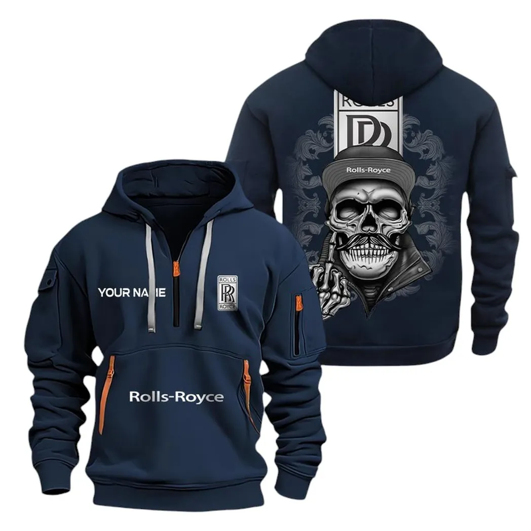 Prestige Sedan Hoodie Half Zipper, Athletic Fan Half-Zip Hoodie CAR166 - Navy - Image 2