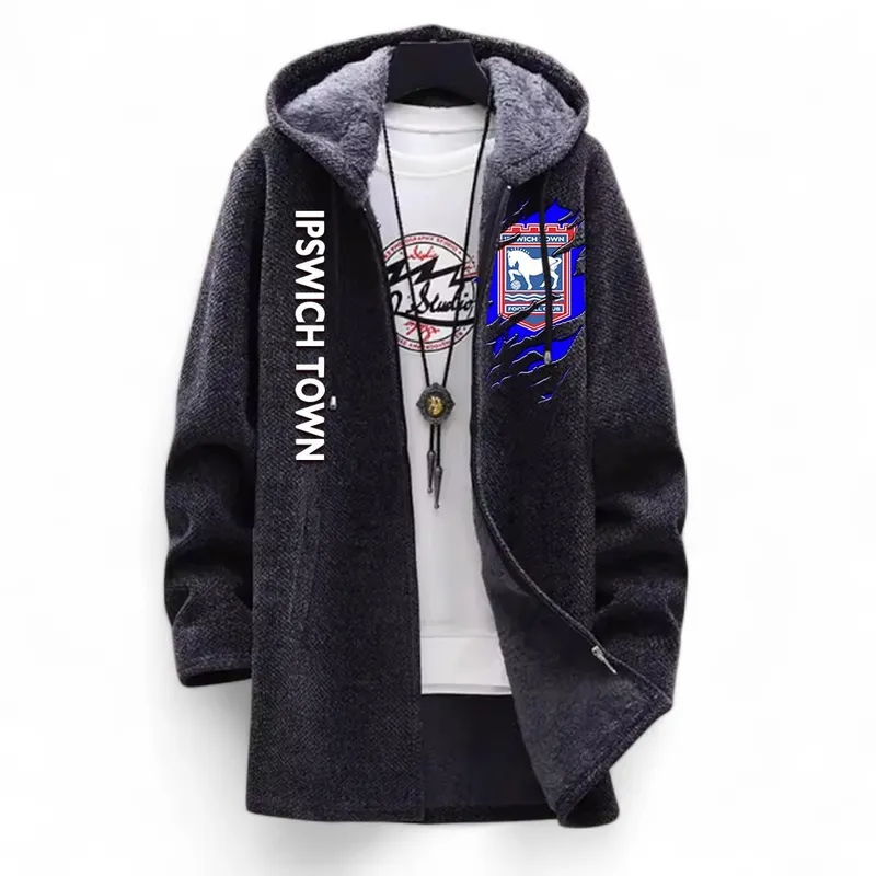 Pride of Burnley Fleece Windbreaker Jacket, Warm Fan Windbreaker EPL127 - Black - Image 2