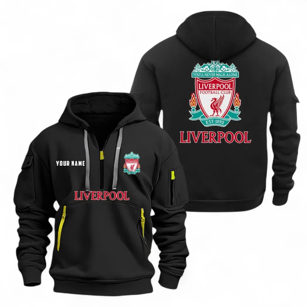 Pride of Reds Hoodie Half Zipper, Athletic Fan Half-Zip Hoodie EPL104 - Black