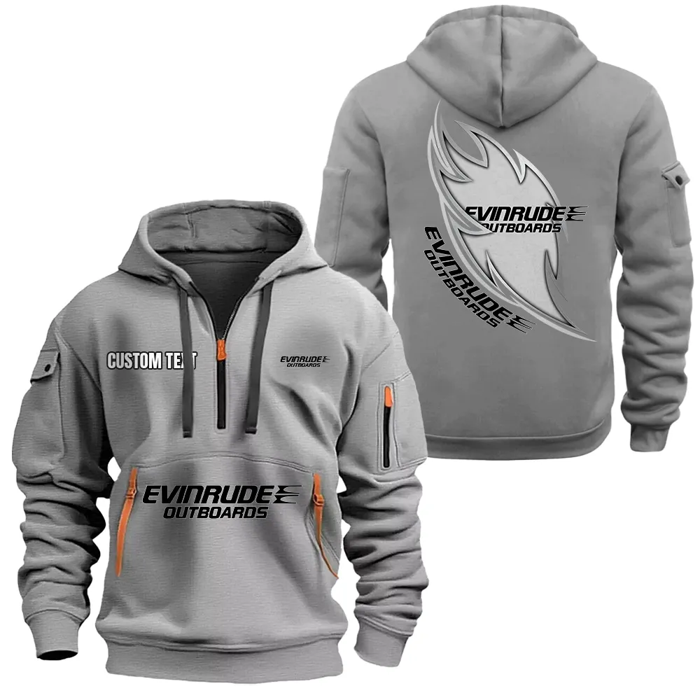 Propulsion Engine Hoodie Half Zipper, All-Season Fan Half-Zip Hoodie CAR170 - Gray - Image 2