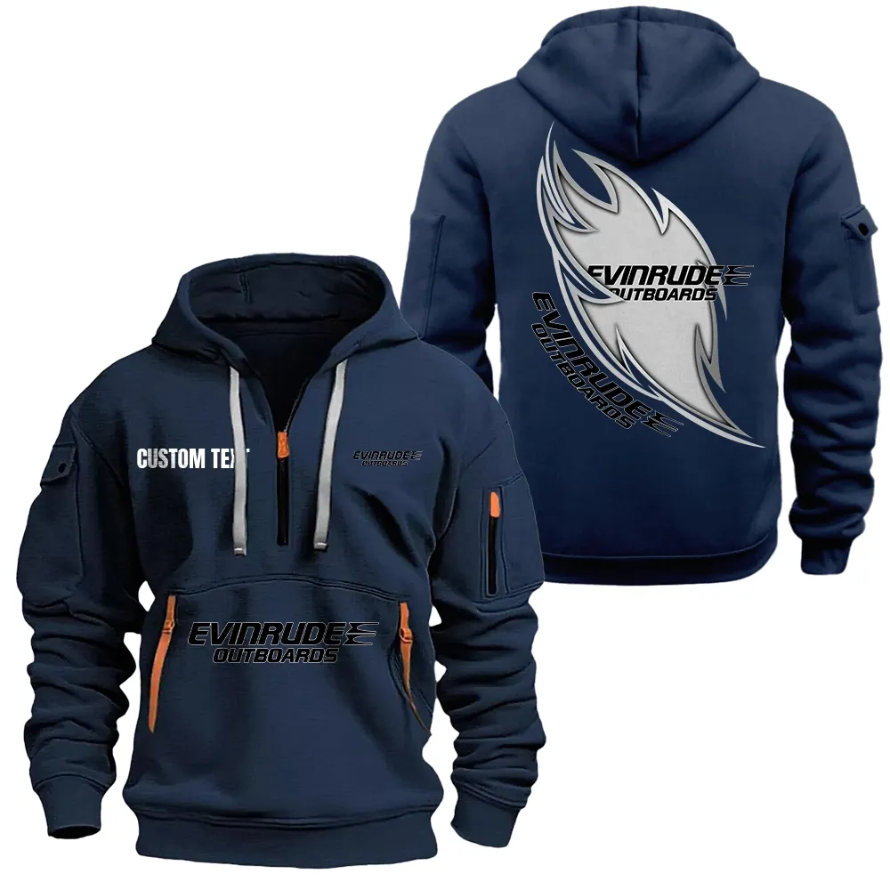 Propulsion Engine Hoodie Half Zipper, Streetwear Fan Hoodie CAR170 - Navy - Image 2