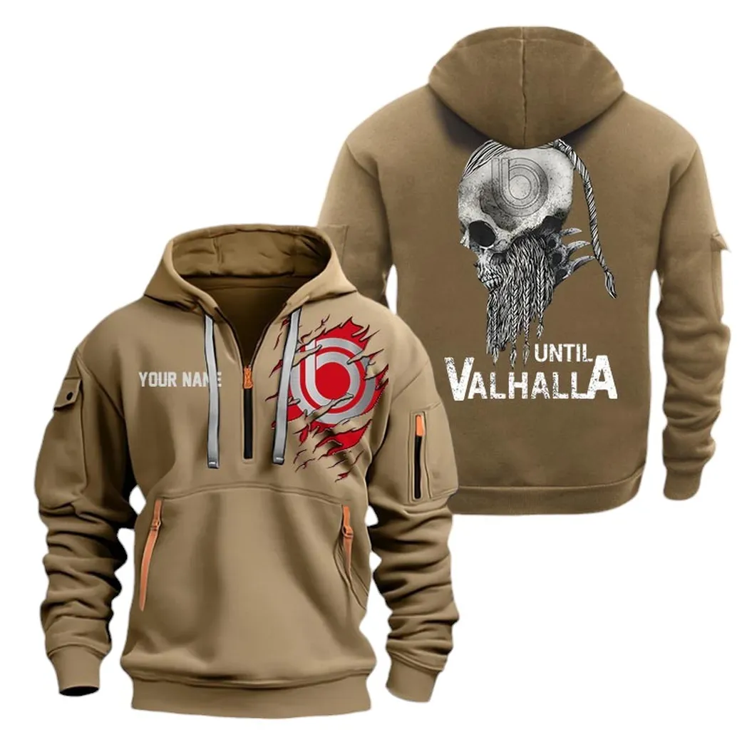 Racing Bike Hoodie Half Zipper, Active Spirit Hoodie CAR072 -Khaki - Image 2