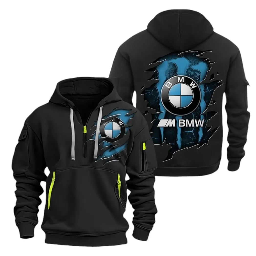 Racing Car Hoodie Half Zipper, Game Time Hoodie CAR021 -Black - Image 2