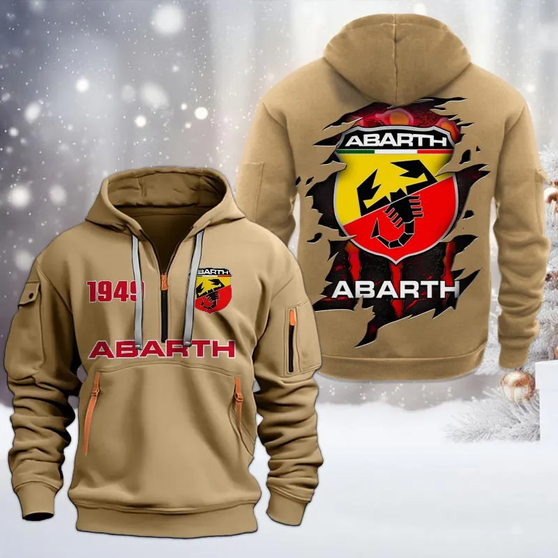 Rally Car Hoodie Half Zipper, Active Supporter Half-Zip Hoodie CAR198 - Khaki - Image 2