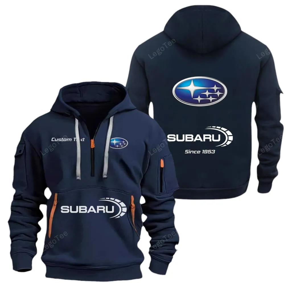 Rally-Inspired Car Hoodie Half Zipper, Everyday Fan Hoodie CAR052 -Navy - Image 2