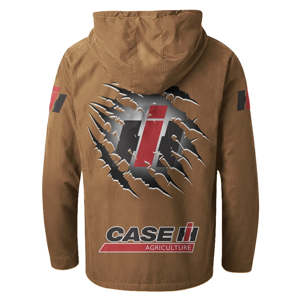 Ranch Tractor Flannel Hoodie, Street-Ready Rider Hoodie HVN1327CS - Camel - Image 4