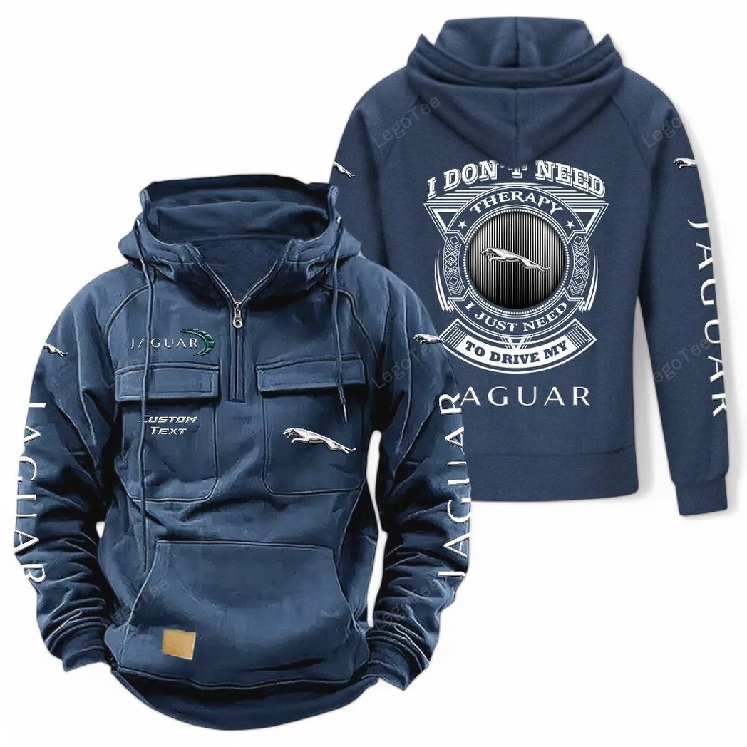 Refined Luxury Car Tactical Quarter Zip Hoodie, Exclusive Logo Hoodie For Car Enthusiasts CAR106 - Dark Blue - Image 2