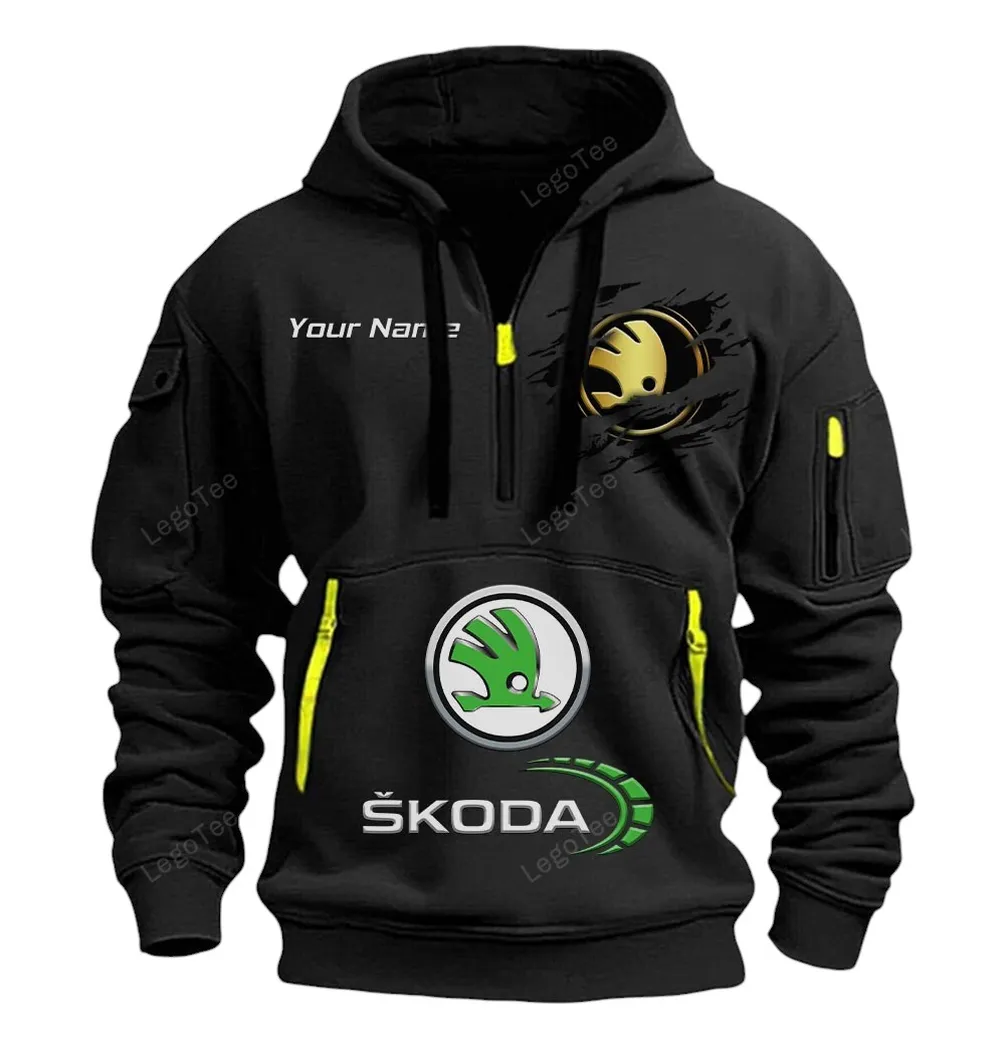 Reliable Vehicle Hoodie Half Zipper, Bold Fan Hoodie CAR113 - Black - Image 2