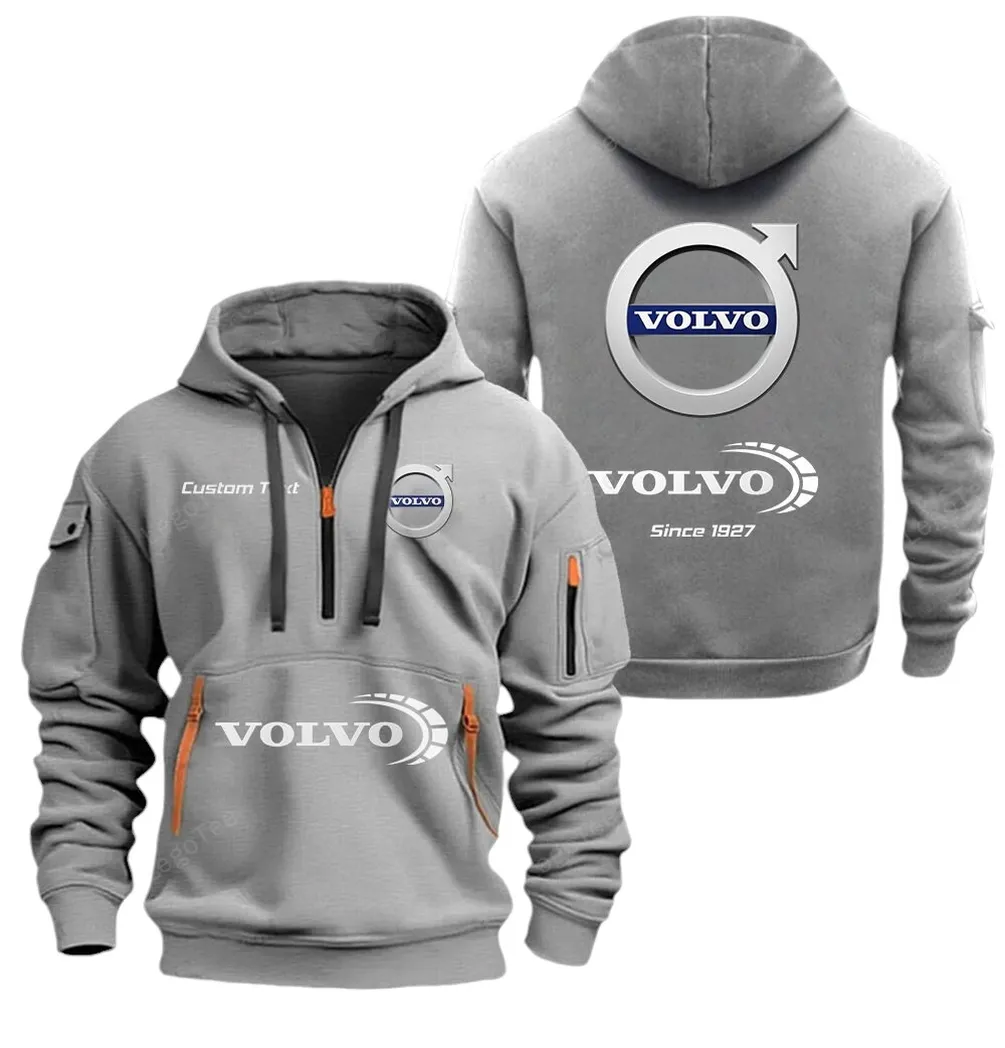 Reliable Vehicle Hoodie Half Zipper, True Supporter Half-Zip Hoodie CAR052 -Gray - Image 2