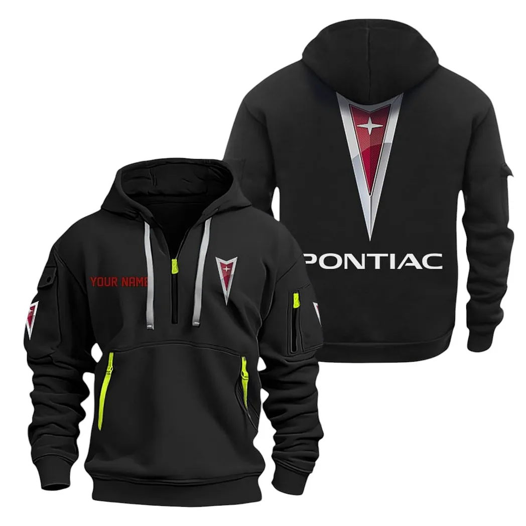 Retro Coupe Hoodie Half Zipper, Performance Fan Hoodie CAR200 - Black - Image 2