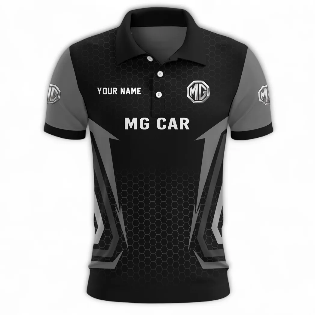 Retro Coupe Polo Shirt, Adventure-Ready Button Shirt CAR526 - Gray - Image 2