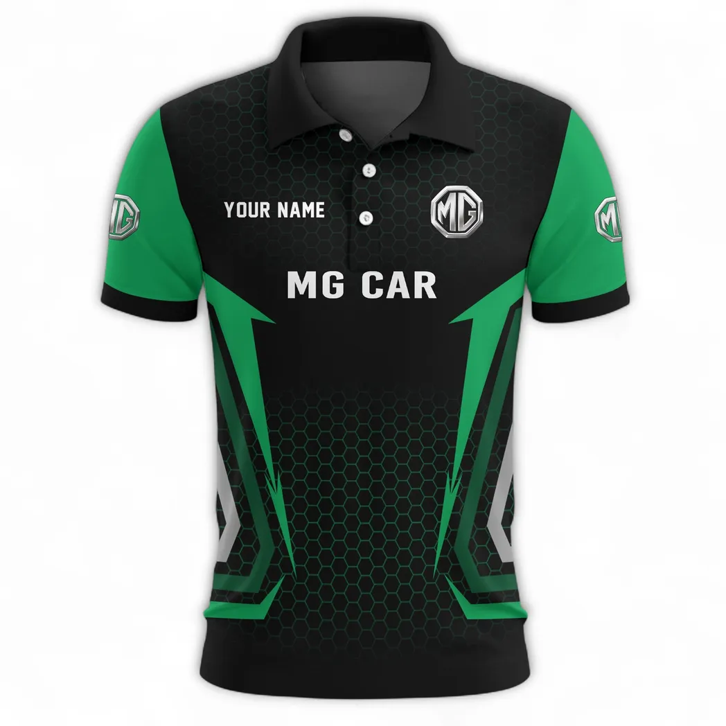 Retro Coupe Polo Shirt, Adventure-Ready Button Shirt CAR526 - Green - Image 2