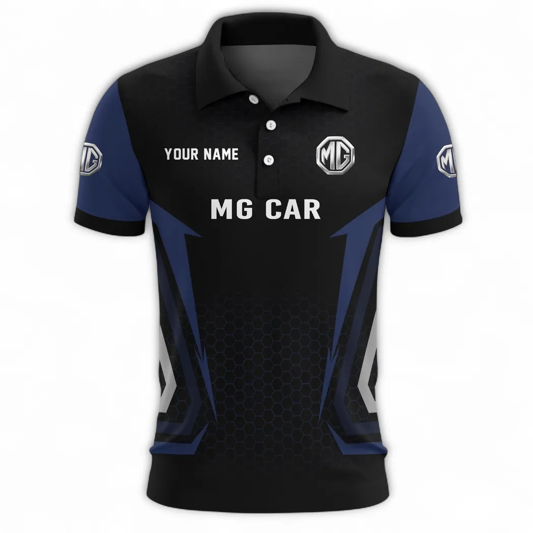 Retro Coupe Polo Shirt, Adventure-Ready Button Shirt CAR526 - Navy - Image 2