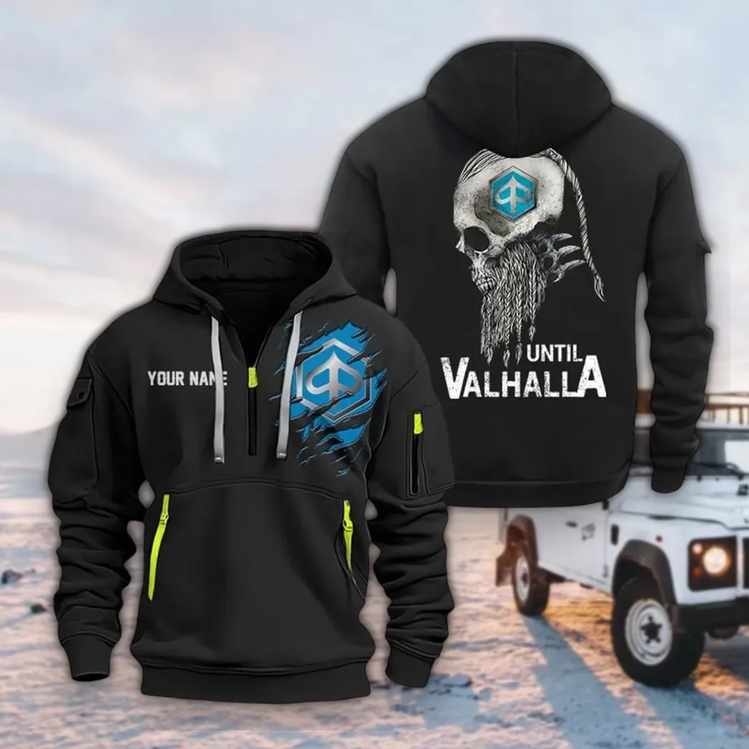 Retro Ride Hoodie Half Zipper, Athletic Fan Half-Zip Hoodie CAR072 -Black