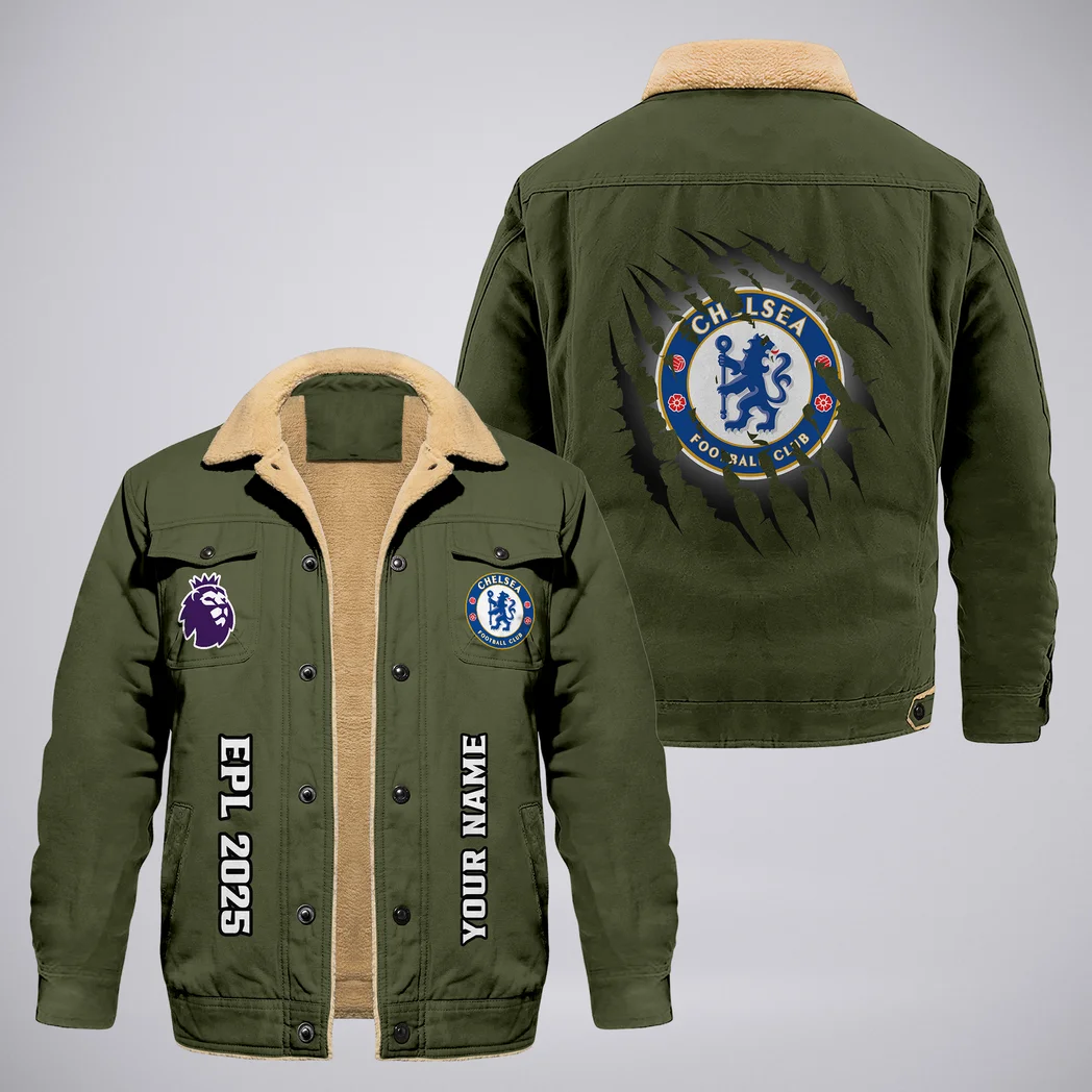 Riverside Supporters Jacket Fur Collar Fleece, Cozy Bold Pride HVN1317CH - Military Green - Image 2