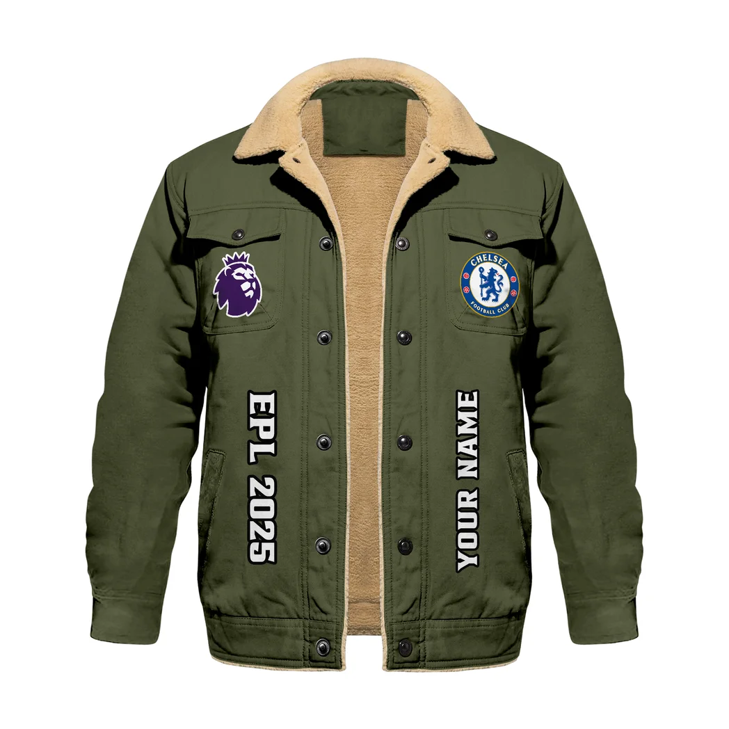 Riverside Supporters Jacket Fur Collar Fleece, Cozy Bold Pride HVN1317CH - Military Green - Image 3
