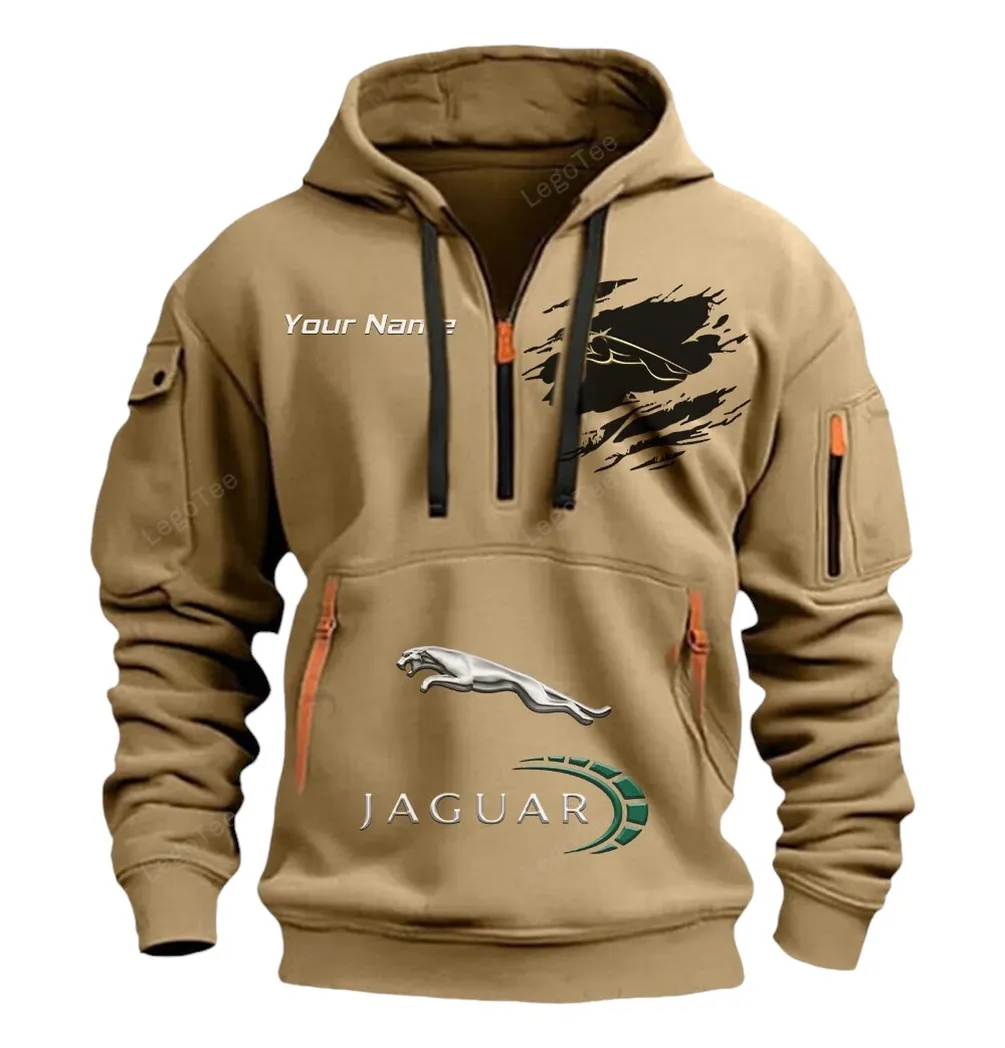 Road and Trail Vehicle Hoodie Half Zipper, True Supporter Half-Zip Hoodie CAR113 - Khaki - Image 2