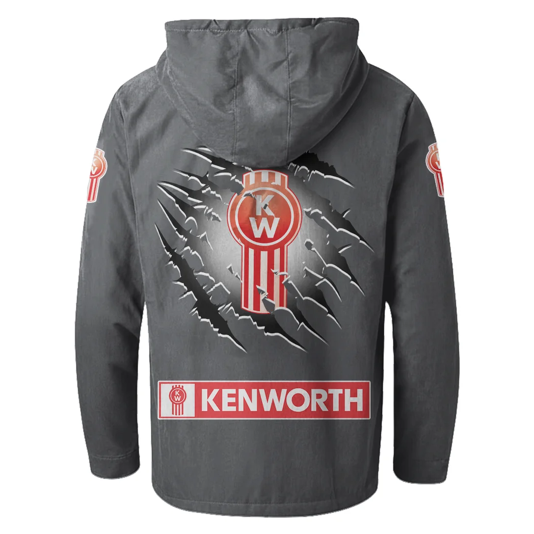 Road-Ready Truck Flannel Hoodie, Road Life Flannel HVN1327KE - Gray - Image 4