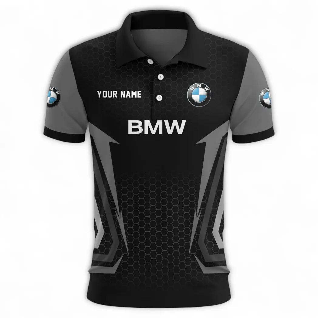 Small Executive Car Polo Shirt, Sporty Comfort Button Shirt CAR526 - Gray - Image 2