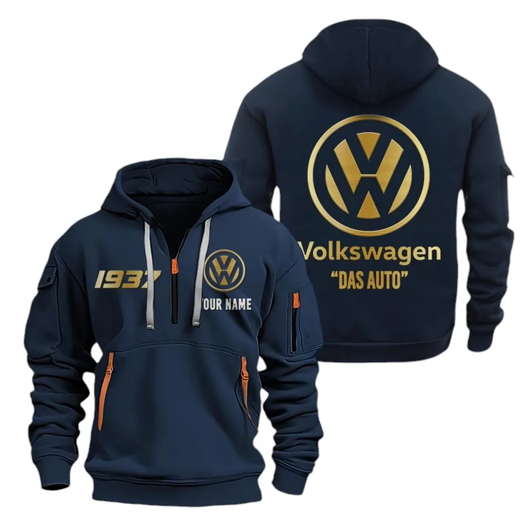 Small SUV Hoodie Half Zipper, Lifestyle Fan Half-Zip Hoodie CAR019 -Navy - Image 2