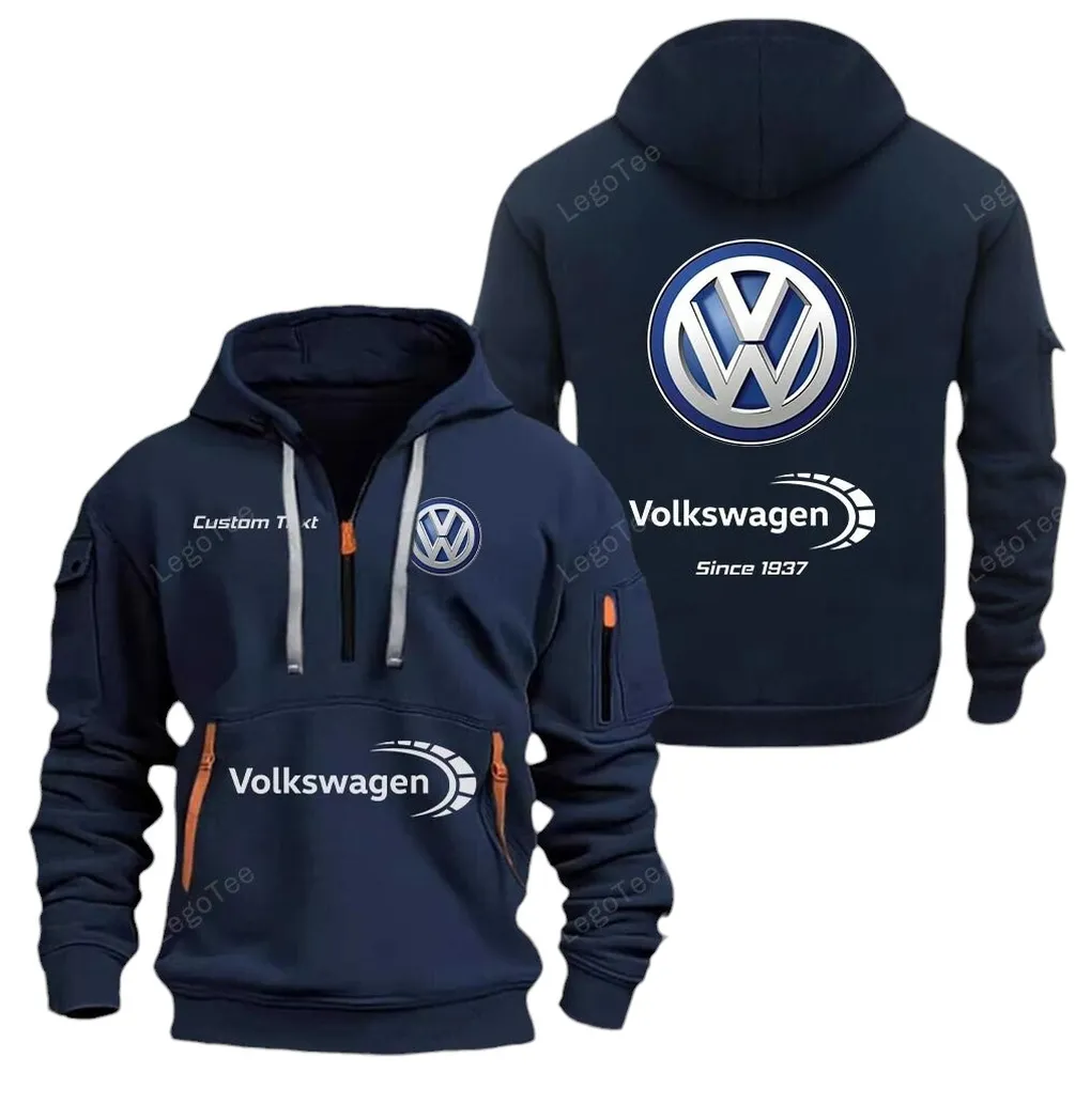 Small SUV Hoodie Half Zipper, Sport Spirit Hoodie CAR052 -Navy - Image 2