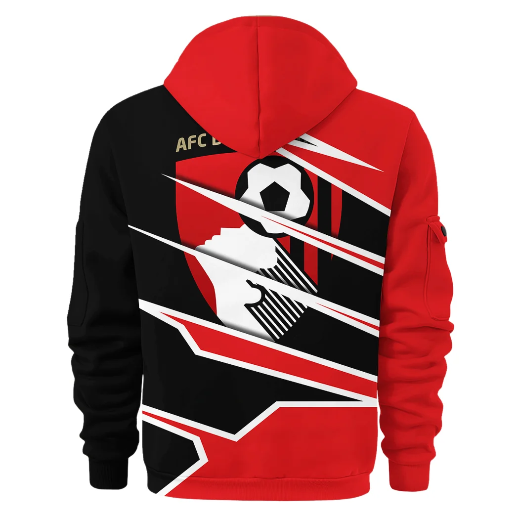 South Coast Supporters Hoodie Half Zip 3D, Casual Sport Half-Zip Hoodie HVN1316BO - Image 3