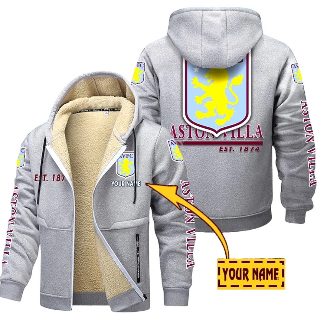 Southern Blue Army Lamb Fleece Thick Coat, Rugged Fan Street Style SPO052 - Light Gray