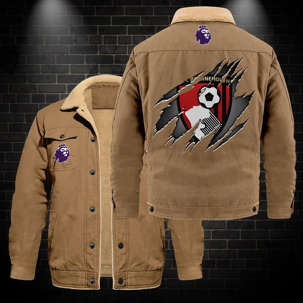 Southern Football Side Jacket Fur Collar Fleece, Signature Victory Jacket HVN1390BO - Khaki