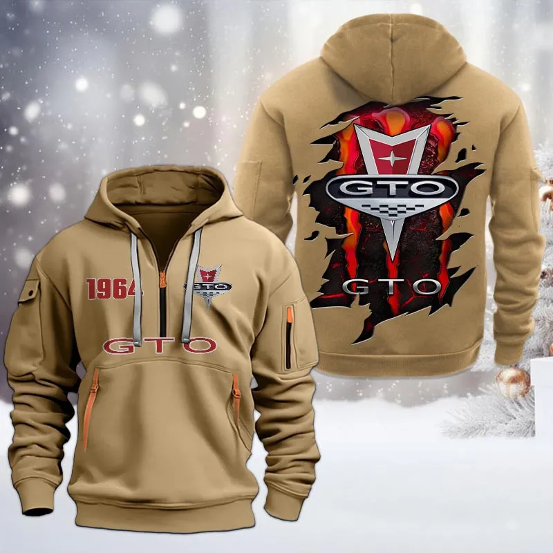 Speed Machine Hoodie Half Zipper, Game Day Half-Zip Hoodie CAR198 - Khaki - Image 2