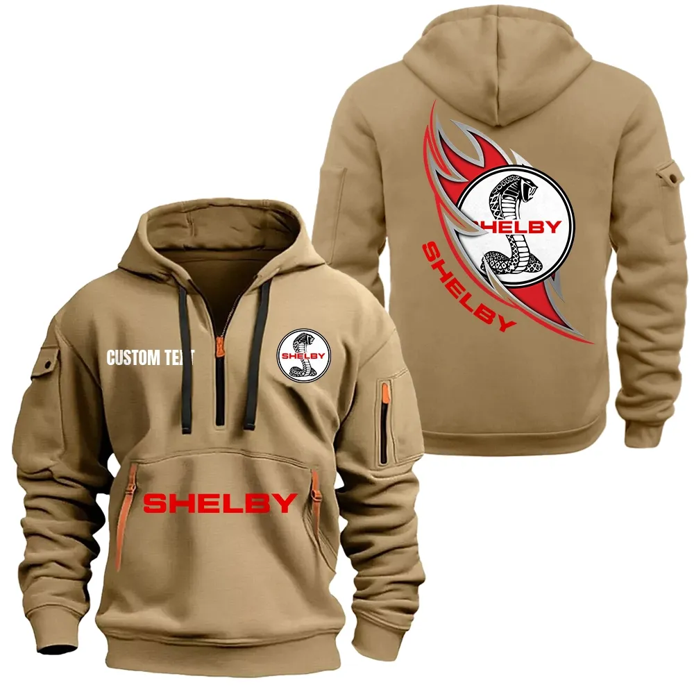 Speed Motion Hoodie Half Zipper, Warm Up Hoodie CAR170 - Khaki - Image 2