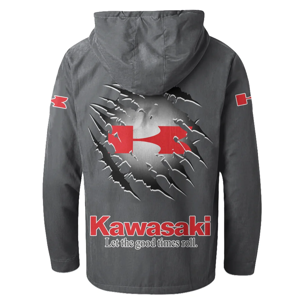 Sport Bike Flannel Hoodie, Everyday Driver Hoodie HVN1327KA - Gray - Image 4