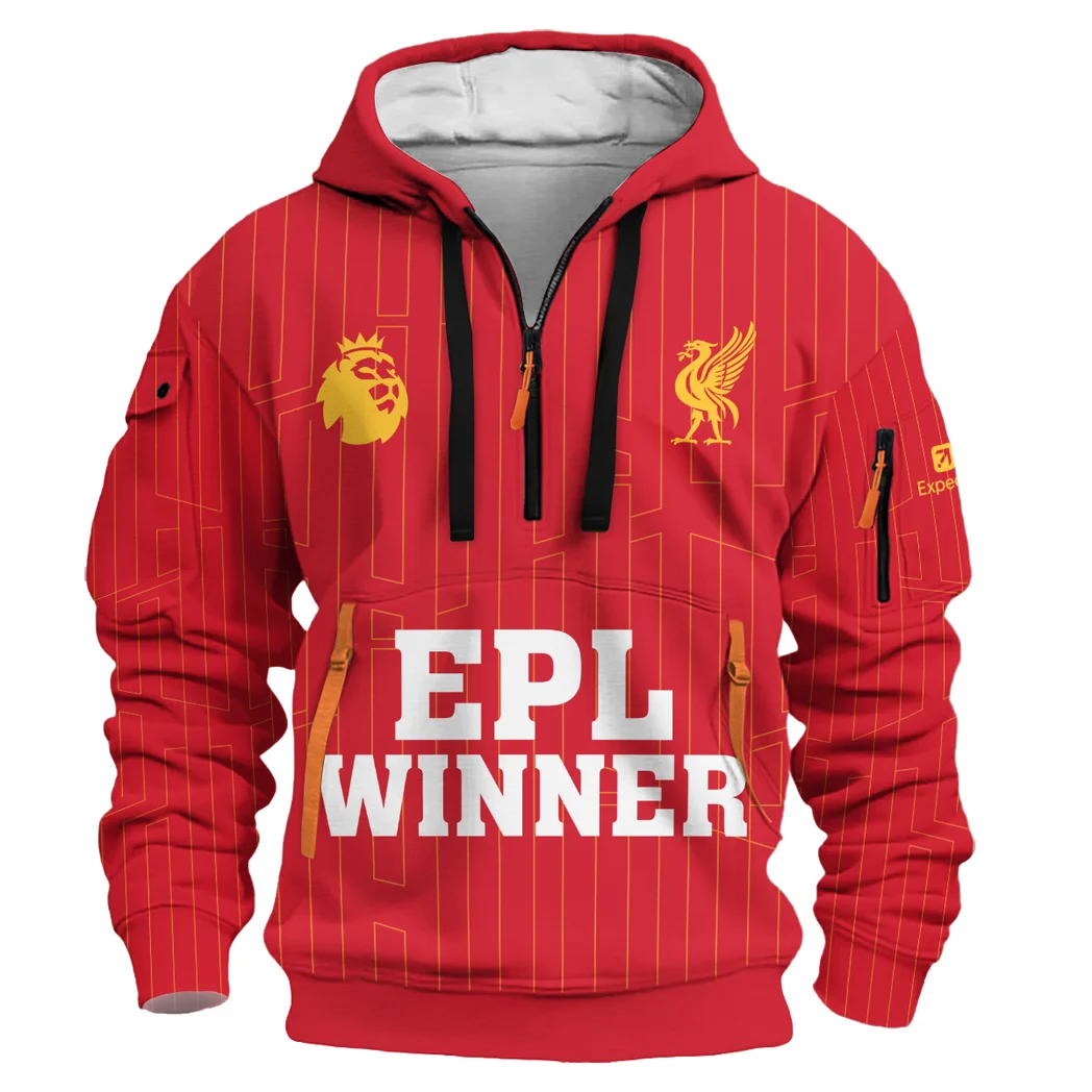 Sport Hoodie Half Zipper, Design Logo Hoodie For Sport Fans HVN102 - - Image 2