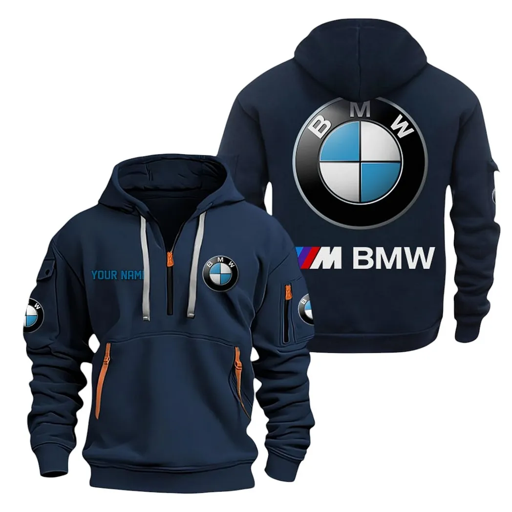 Sports Car Hoodie Half Zipper, Classic Sport Half-Zip Hoodie CAR200 - Navy - Image 2