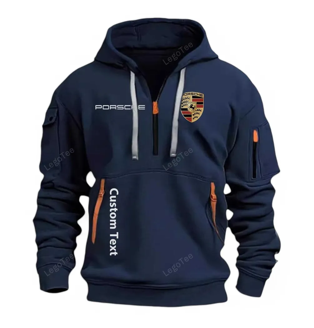 Sports Car Hoodie Half Zipper, Game Ready Half-Zip Hoodie CAR112 - Navy - Image 2
