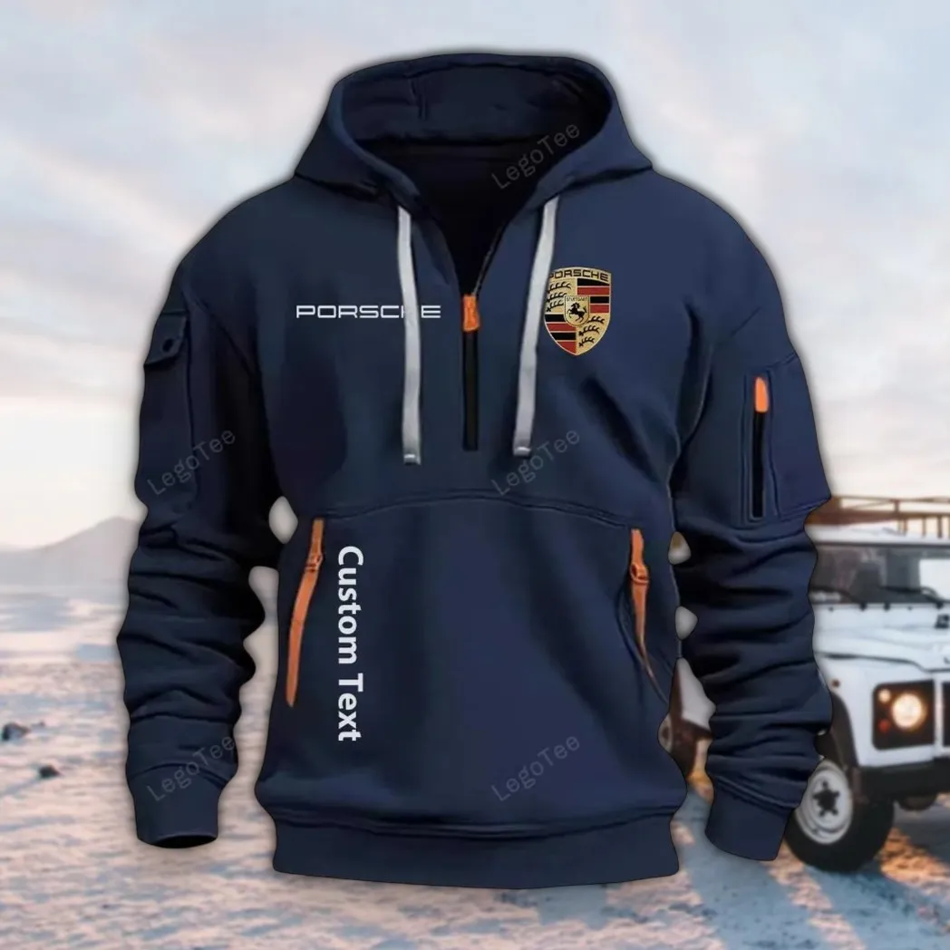 Sports Car Hoodie Half Zipper, Game Ready Half-Zip Hoodie CAR112 - Navy