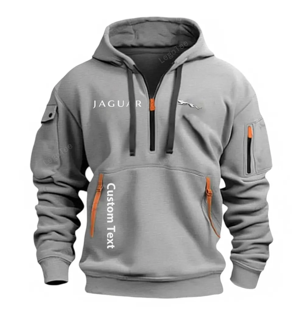 Sports Sedan Hoodie Half Zipper, Athletic Fan Half-Zip Hoodie CAR112 - Gray - Image 2