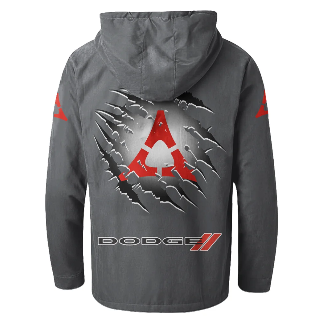 Sporty Four-Door Flannel Hoodie, Driven Style Hoodie HVN1327DC - Gray - Image 4