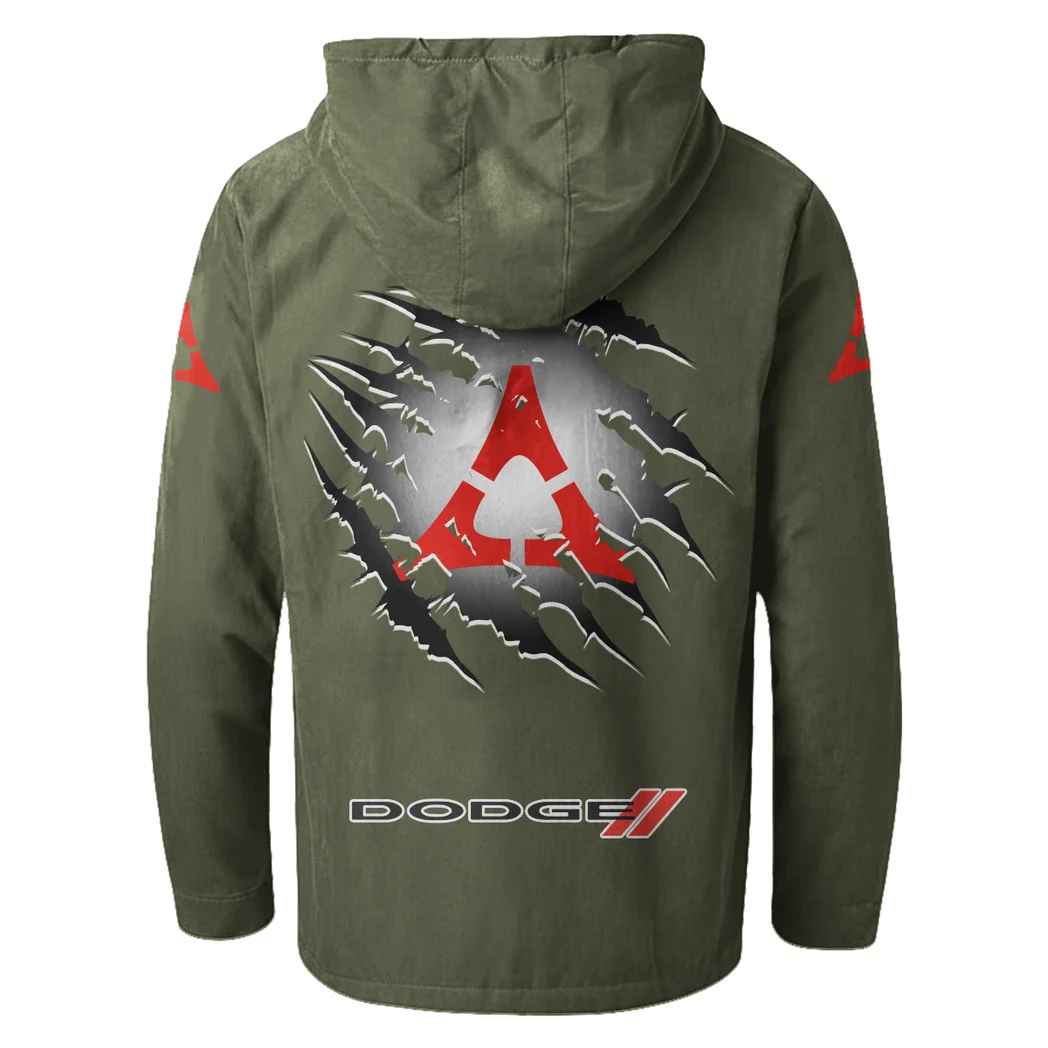 Sporty Four-Door Flannel Hoodie, Driven Style Hoodie HVN1327DC - Green - Image 4