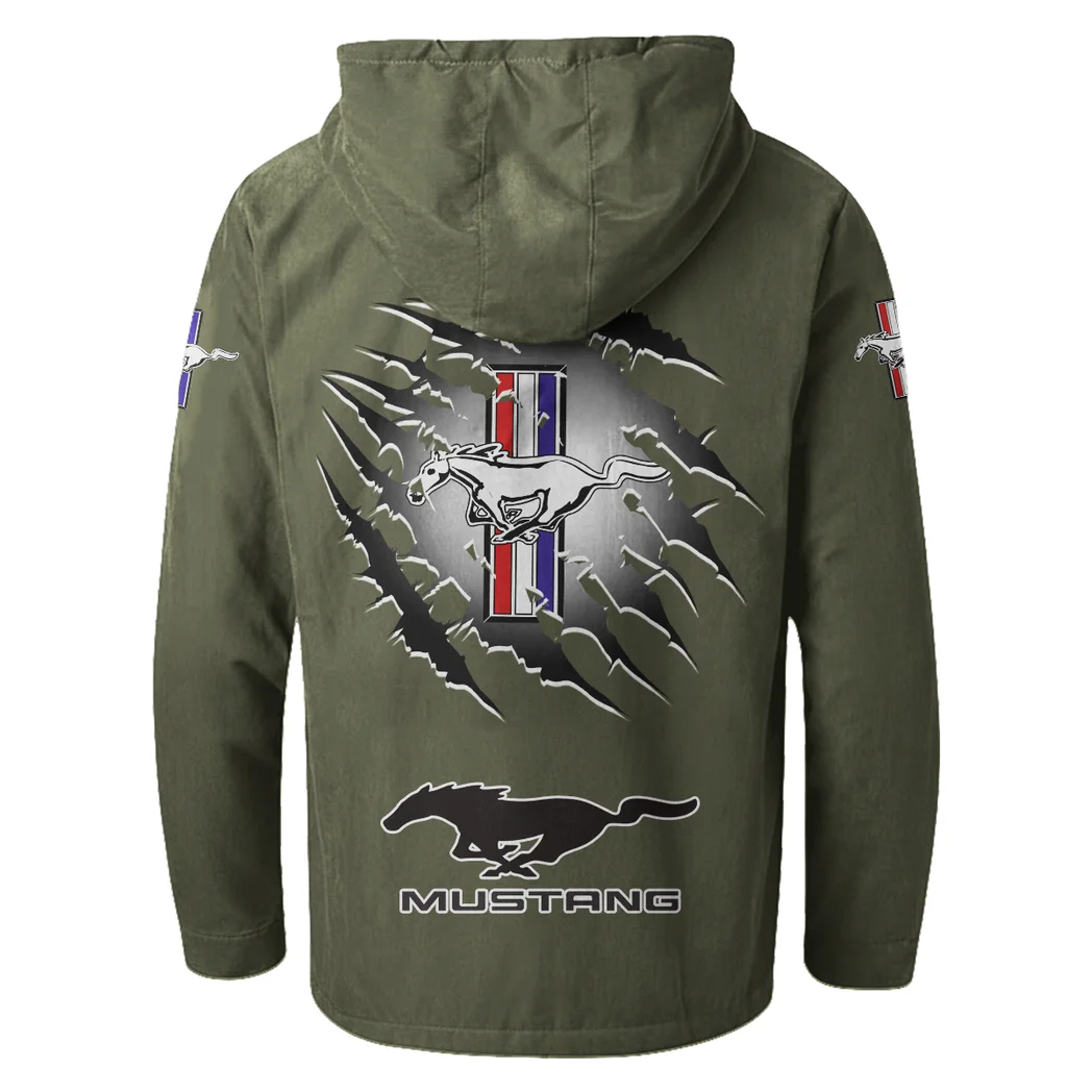 Street Performance Car Flannel Hoodie, Auto Fan Hooded Flannel HVN1327FM - Green - Image 4