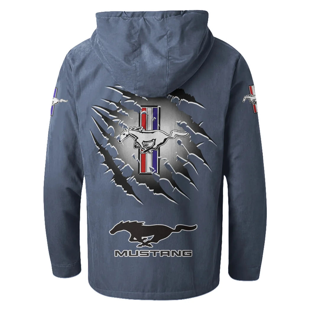 Street Performance Car Flannel Hoodie, Auto Fan Hooded Flannel HVN1327FM - Navy Blue - Image 4