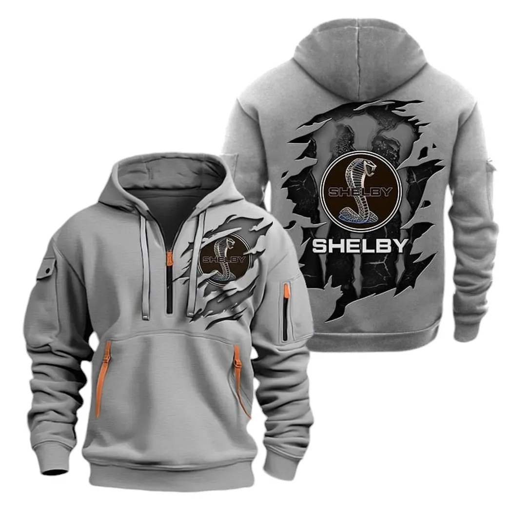 Street Racer Hoodie Half Zipper, Game Ready Half-Zip Hoodie CAR021 -Gray - Image 2