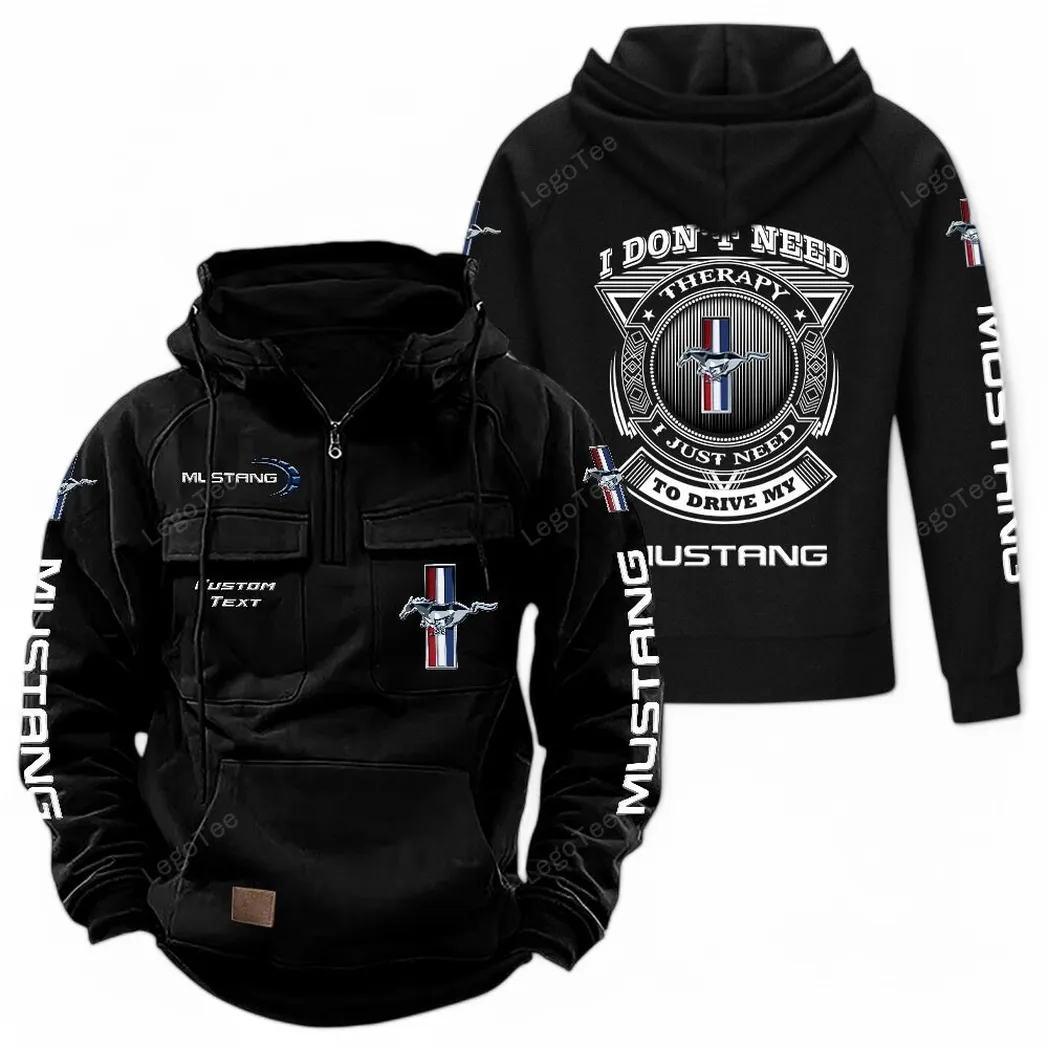 Street Racer Tactical Quarter Zip Hoodie, Exclusive Logo Hoodie For Car Enthusiasts CAR106 - Black - Image 2
