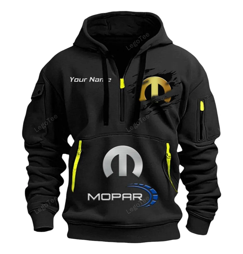 Street Racing Style Hoodie Half Zipper, True Fan Hoodie CAR113 - Black - Image 2