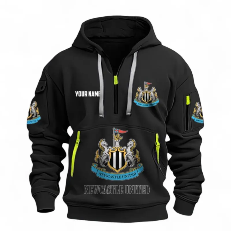 Striped Shirt Fans Hoodie Half Zipper, Everyday Comfort Half-Zip Hoodie EPL116 - Black
