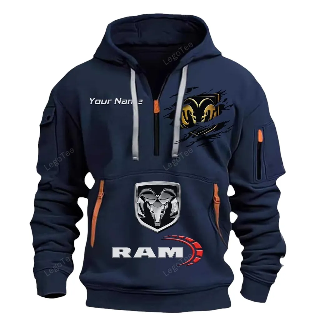 Strong Utility Pickup Hoodie Half Zipper, Game Time Hoodie CAR113 - Navy - Image 2