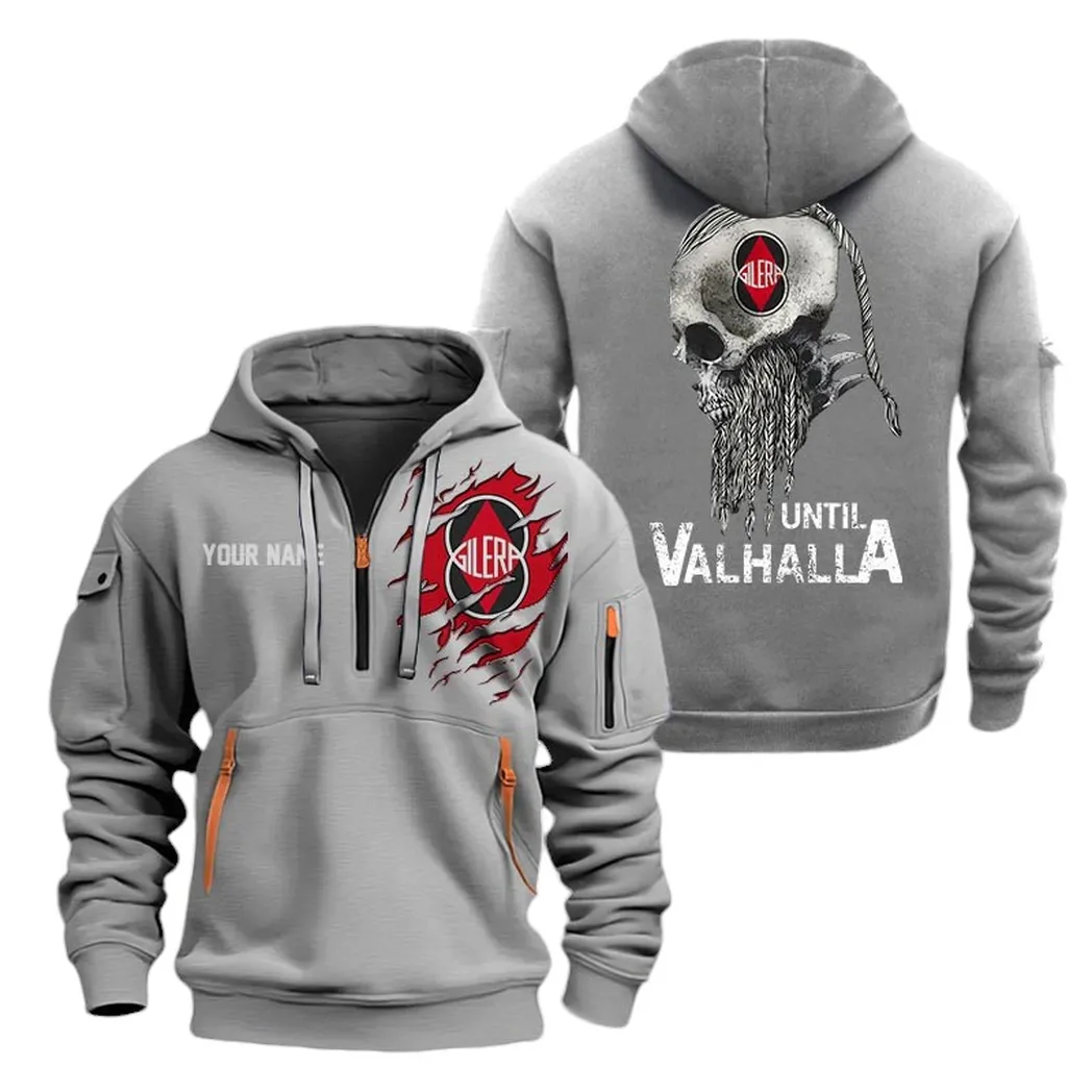 Stylish Urban Bike Hoodie Half Zipper, Supporter Spirit Hoodie CAR072 -Gray - Image 2